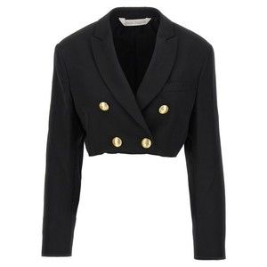 Palm Angels Double-Breasted Cropped Blazer With Gold Button Accents - NWT